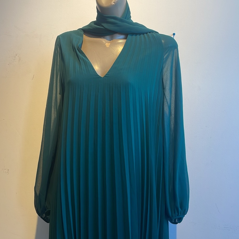 MaxMara studio sable georgette flared dress neck scarf - Picture 3 of 6